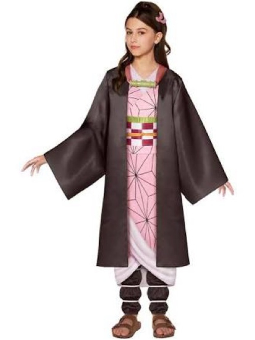Pink and Black Kimono-Style Kids Costume